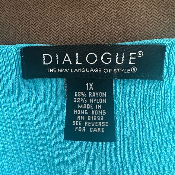 Turquoise Lightweight Ribbed Tank Sweater Size 1X - Picture 6 of 6
